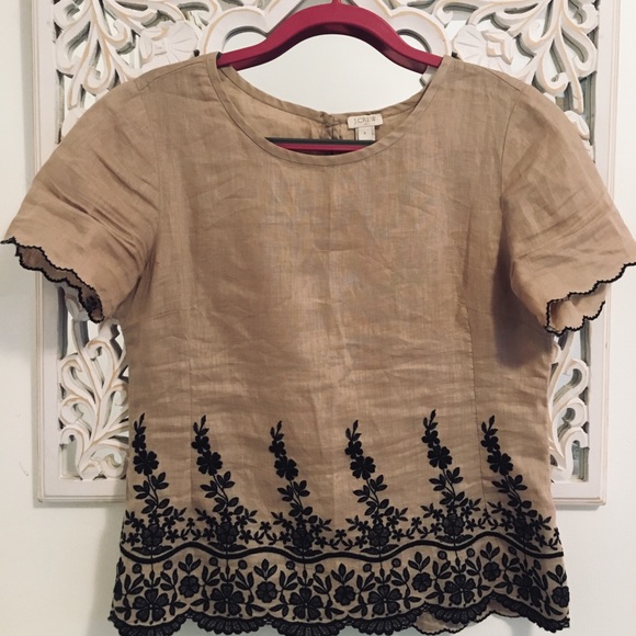 J. Crew Tops - J.Crew embroidered blouse